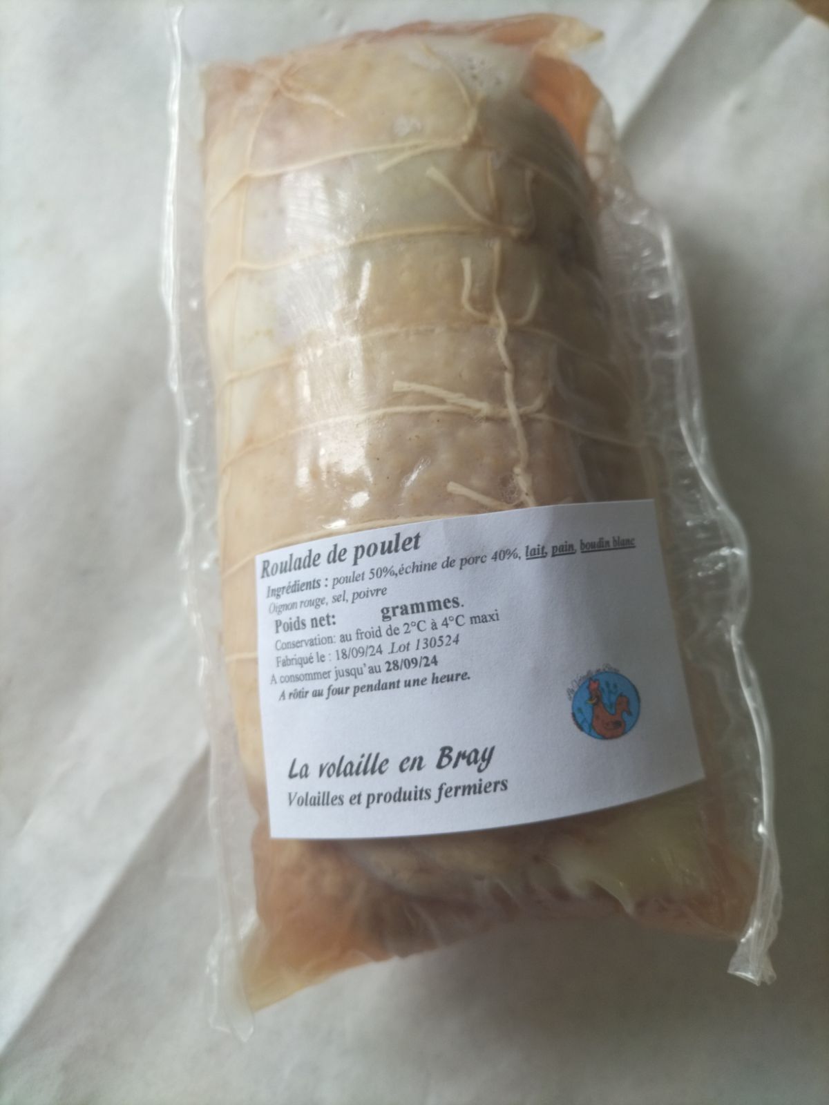 Image de Roulade de poulet - 800gr - 18.60 € le kg